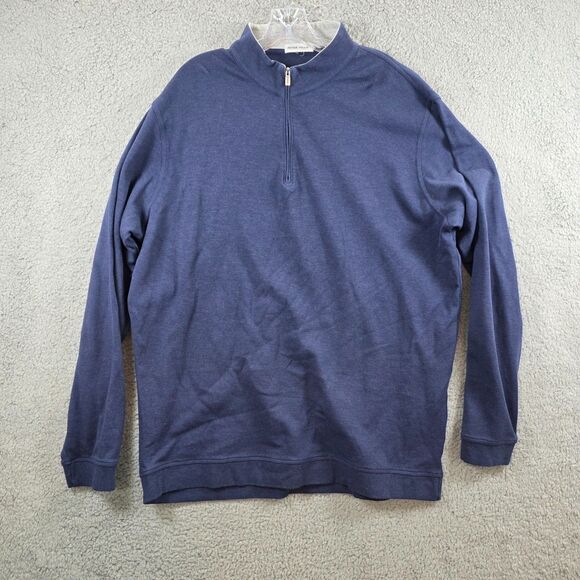 Peter Millar Men’s Blue Quarter 1/4 Zip Pullover Navy Blue Size 2XL - Picture 1 of 8
